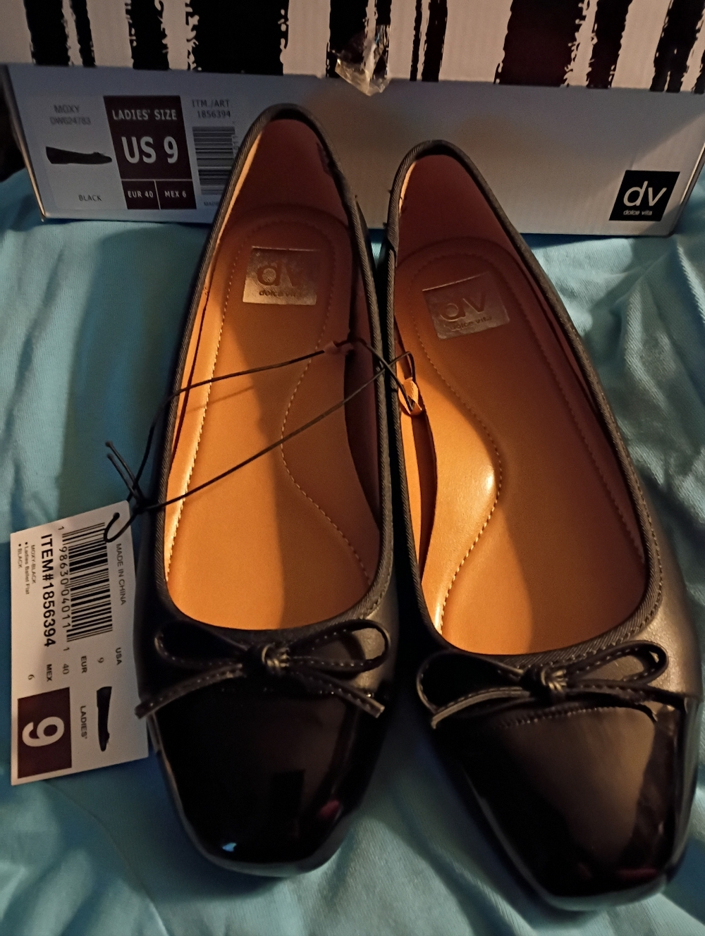 New Dolce Vita Moxy Ballet Flats Black  Slip-On Casual Comfort Size 9